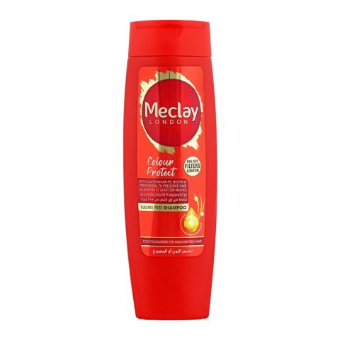 Meclay London Colour Protect UVA/UVB Filters & Biotin Sulfate Free Shampoo, For Colored Or Highlighted Hair, 360ml