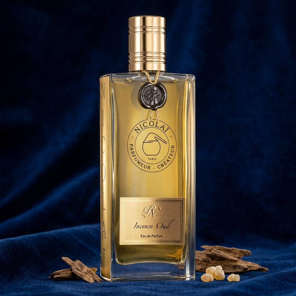 Midnight Oud (Golden liquid with navy velvet and oud wood)