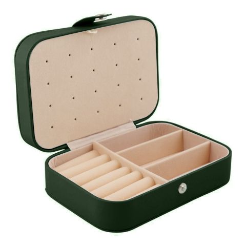 AJF Portable Jewelry Storage Organizer Box For Rings, Earrings & Necklaces, Mature Pink, BA-3
