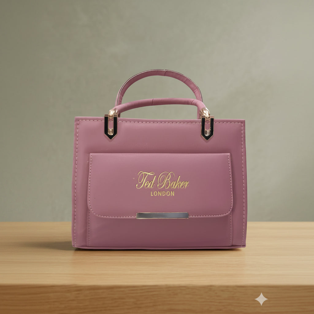 Decent leather bag with handle
