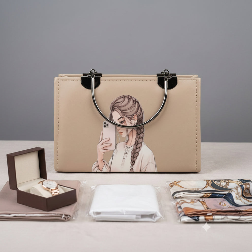beige colour most uniqe design with handle